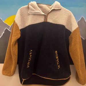 Quarter-zip Faux Sherpa Sweatshirt